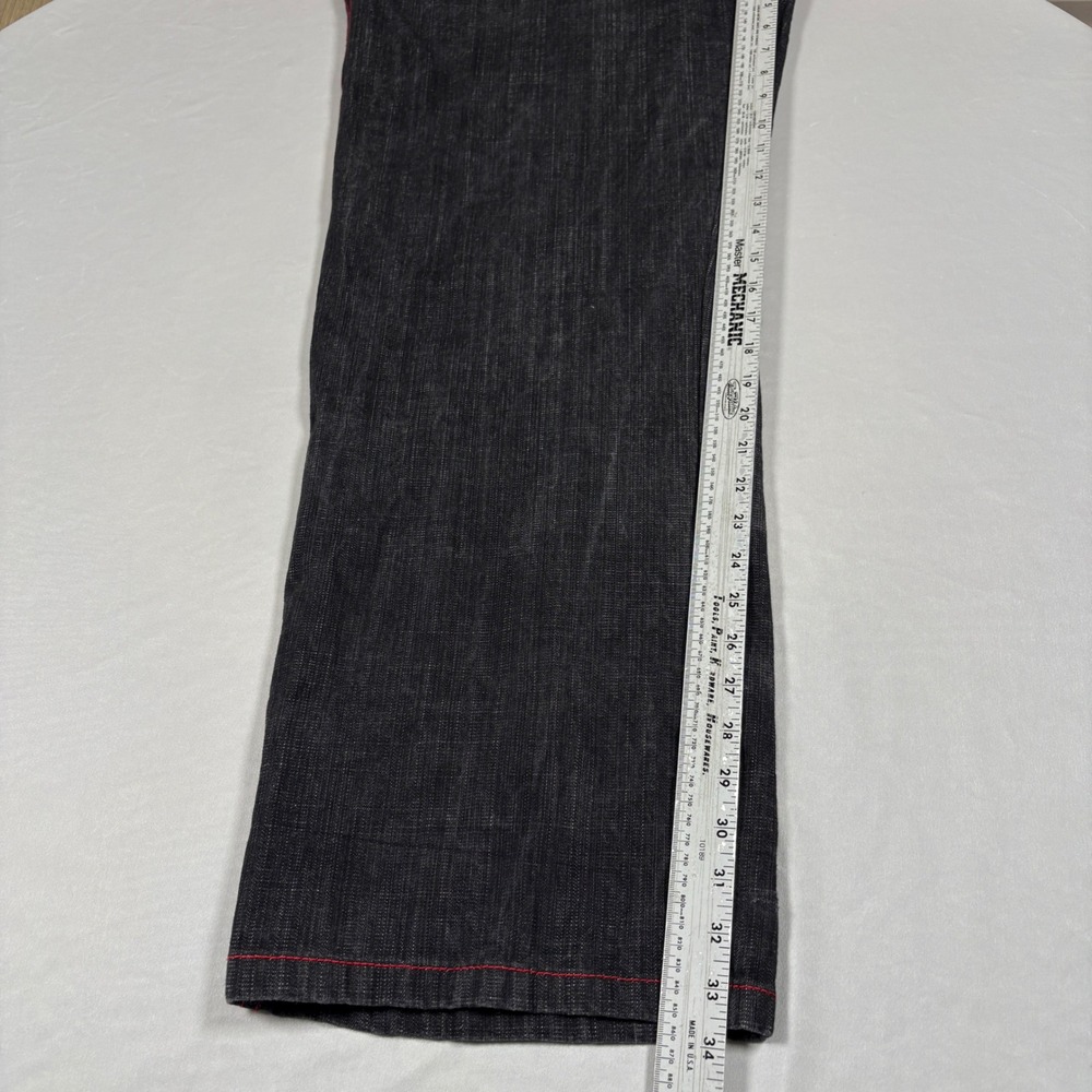 5ive Jungle & Co. Jeans Mens 40x34 Black Red Stitch Streetwear Baggy Y2K - Picture 5 of 12
